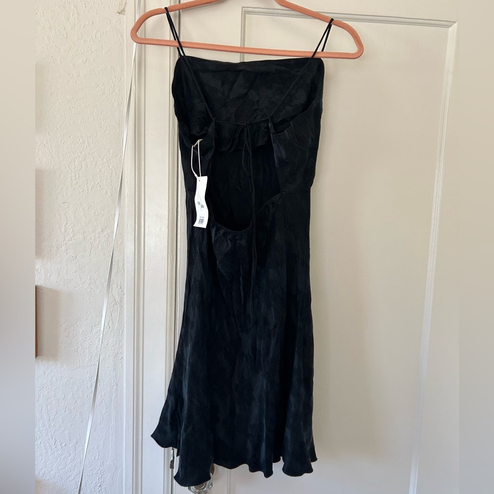 NWT Djerf Avenue black satin jacquard dress size XL